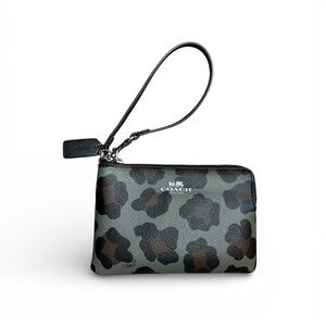 Coach Ocelot Print Wristlet • Brown, black & Grey • Classic Statement Pouch